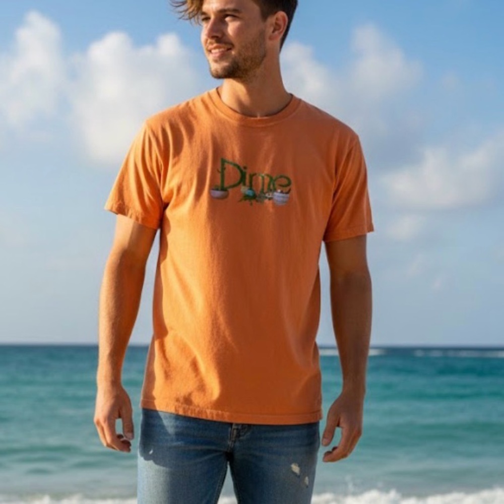 Dime Cactus T-Shirt in Jupiter Orange - Size Large
